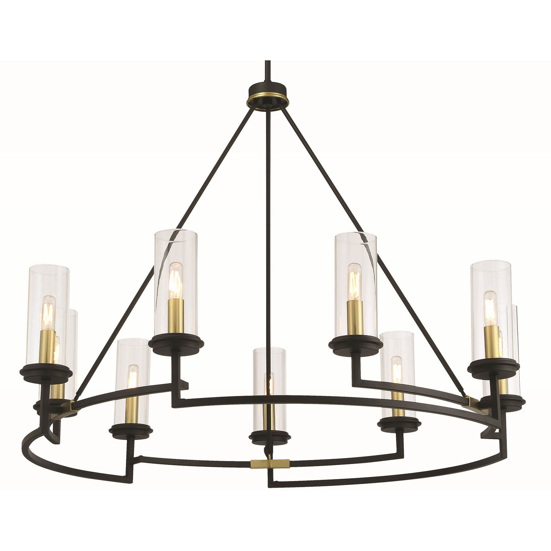 Hillstone 9 Light 40.25 inch Soft Brass And Sand Coal Chandelier Ceiling Light 